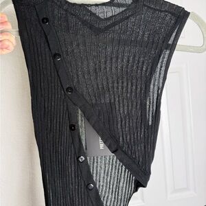 PrettyLittleThing Black Sheer Knit Bodycon Dress